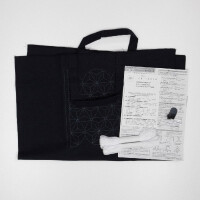 Kit de punto sashiko estampado Olympus "Mini Tote Bag", 22x42x10cm, Original de Japón