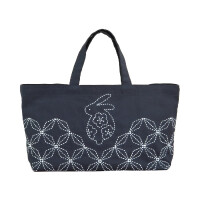 Olympus stamped Sashiko stitch kit "Mini Tote Bag", 22x42x10cm, Original from Japan
