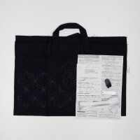 Kit de punto sashiko estampado Olympus "Mini Tote Bag", 22x42x10cm, Original de Japón