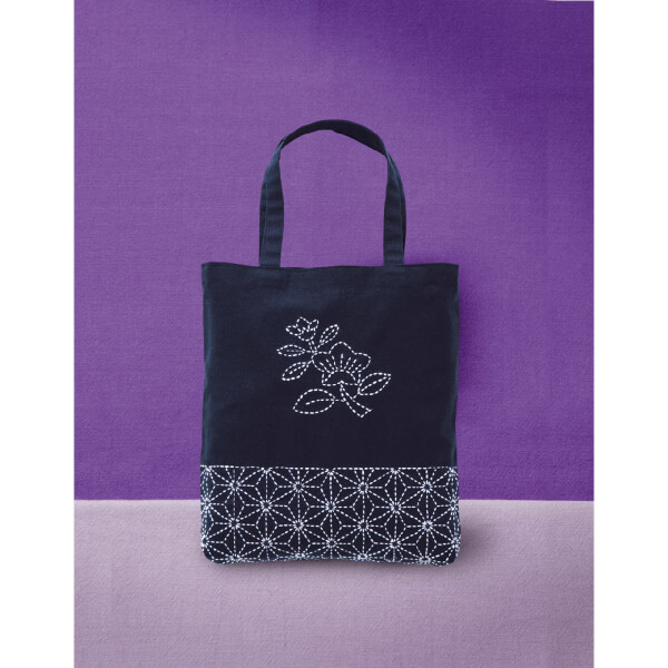 Olympus Sashiko Stickpackung "Tasche", Stoff bedruckt, 32x26x4cm, Original aus Japan