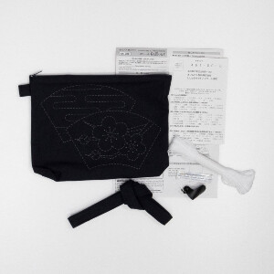 Olympus stamped Sashiko stitch kit "Pochette",...