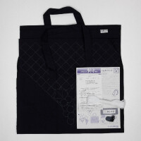 Kit de punto sashiko estampado Olympus "Shopping Bag", 37x32x10cm, Original de Japón