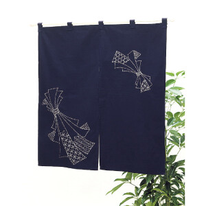 Olympus Sashiko Stickpackung "Vorhang", Stoff bedruckt, 93x81cm, Original aus Japan