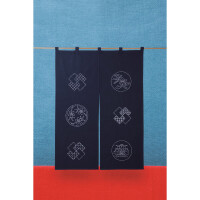 Olympus stamped Sashiko stitch kit "Noren", 120x85cm, Original from Japan