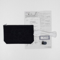 Olympus stamped Sashiko stitch kit "Pouch", 12x20x4cm, Original from Japan