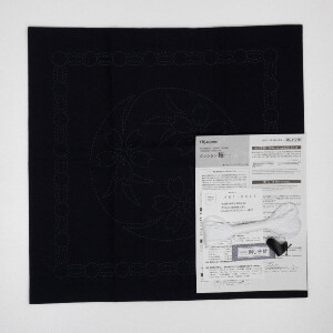 Olympus stamped Sashiko stitch kit "Cushion with back", 45x45cm, Original from Japan