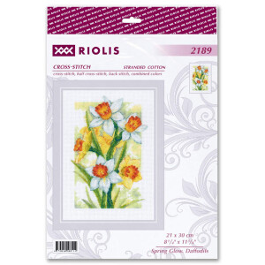 Riolis counted cross stitch kit "Spring Glow. Daffodilis", 21x30cm, DIY