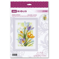 Riolis counted cross stitch kit "Spring Glow. Crocuses", 21x30cm, DIY
