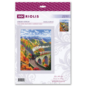 Kit punto de cruz contado Riolis "Autumn Express", 30x40cm