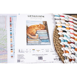 Letistitch counted cross stitch kit "Afternoon nap", 24x18cm, DIY