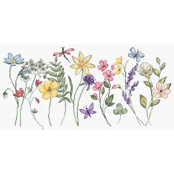 Letistitch geteld kruissteek pakket "Summer Bloom", 36x17cm