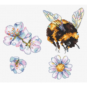 Letistitch counted cross stitch kit "Furry Bumblebee", 16x14cm, DIY