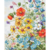 Letistitch counted cross stitch kit "Wildflowers", 18x21cm, DIY