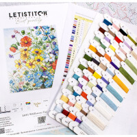 Letistitch counted cross stitch kit "Wildflowers", 18x21cm, DIY
