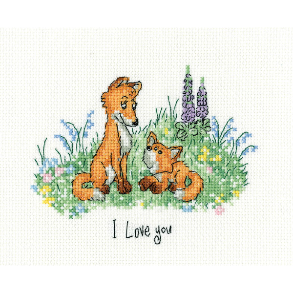 Heritage counted cross stitch kit "I Love You (A)", PULY1755, 13,5x11cm, DIY