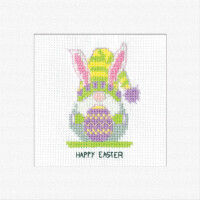 Heritage counted cross stitch kit "Greeting Card Gonk Easter Bunny (A)", GOEB1758, 14,5x14,5cm, DIY