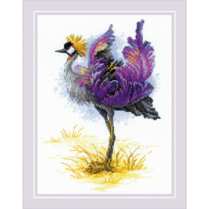 Riolis geteld borduurpakket "Gekroonde kraanvogel", 18x24cm
