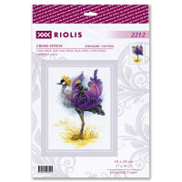Riolis geteld borduurpakket "Gekroonde kraanvogel", 18x24cm