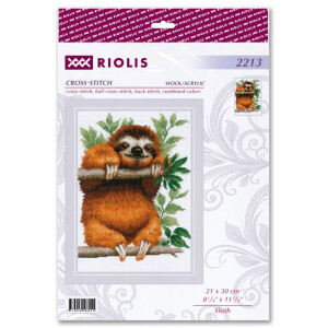 Riolis counted cross stitch kit "Sloth", 21x30cm, DIY