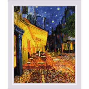 Riolis geteld borduurpakket "Caféterras bij nacht naar V.Van Goghs schilderij", 40x50cm