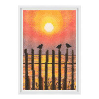 RTO Kreuzstich Stickpackung "Sonnenuntergang Silhouetten", Zählmuster, 9,5x14cm