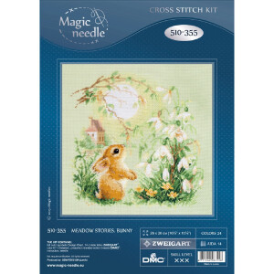 Magic Needle Zweigart Edition geteld kruissteekpakket "Meadow Stories. Konijntje", 26x26cm