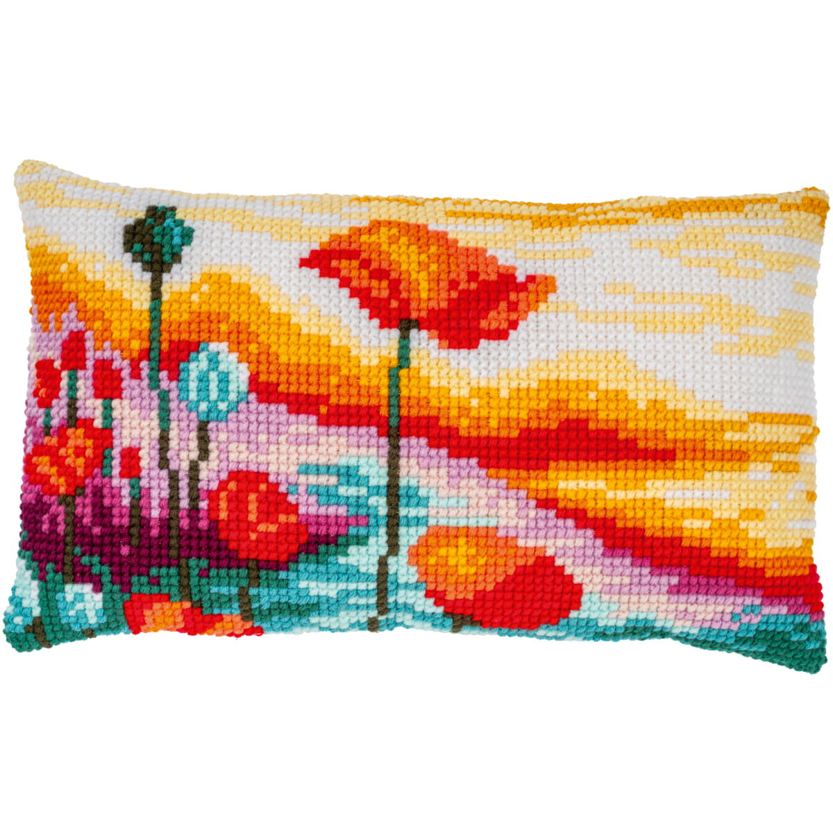 Vervaco stamped cross stitch kit cushion "Poppies...