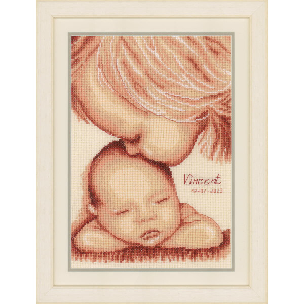 Vervaco counted cross stitch kit "Childrens love", 21x28cm, DIY