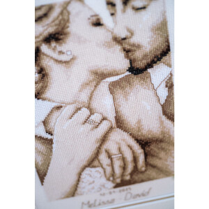Kit punto de cruz contado Vervaco "Loving Kiss", 15x24cm