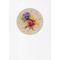 Vervaco kit de punto de cruz contado tarjetas de felicitación "Violettes" Lote de 3, 10,5x15cm