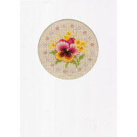 Vervaco kit de punto de cruz contado tarjetas de felicitación "Violettes" Lote de 3, 10,5x15cm