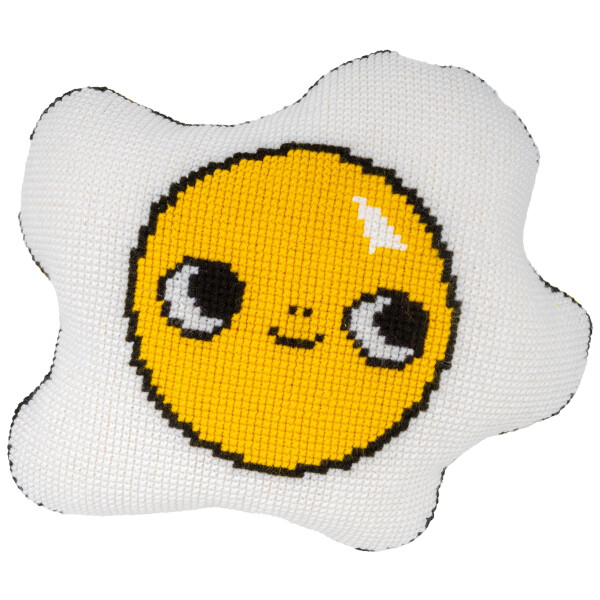 Vervaco stamped cross stitch kit cushion with cushion back "Eva Mouton Sunny Side Up", 49x44cm, DIY