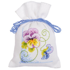 Vervaco herbal bags counted cross stitch kit "Violetts" Set of 3, 8x12cm, DIY