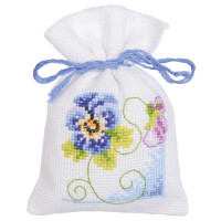 Vervaco herbal bags kit de point de croix compté "Violetts" Set de 3, 8x12cm
