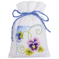 Vervaco herbal bags kit de point de croix compté "Violetts" Set de 3, 8x12cm