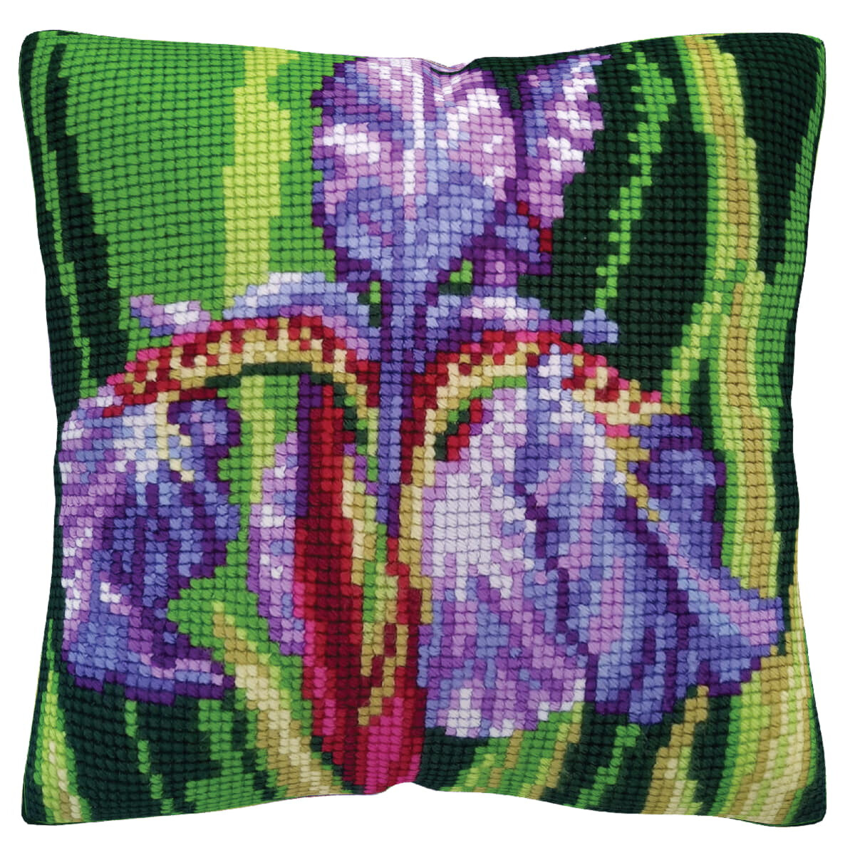 CDA stamped cross stitch kit cushion "Iris",...