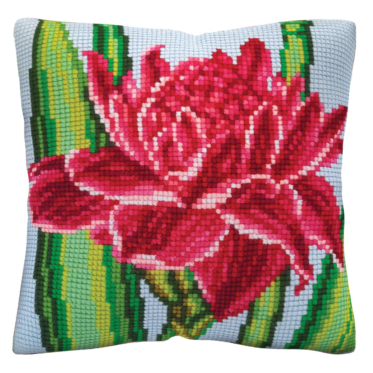 CDA stamped cross stitch kit cushion "Lotus",...
