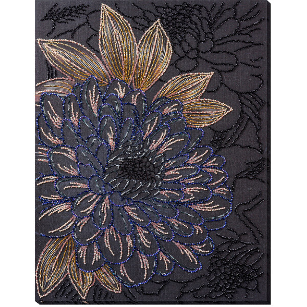 Kit de punto de abalorios estampados Abris Art "Blooming in the Dark", 30x40cm