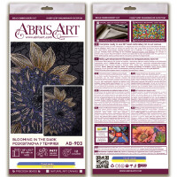 Kit perline stampate Abris Art "Blooming in the Dark", 30x40cm