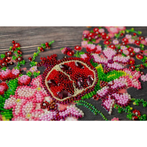 Abris Art stamped bead stitch kit "Red Pomegranates", 30x43cm