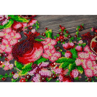 Abris Art Perlenstich Stickpackung "Rote Granatäpfel", bedruckt, 30x43cm