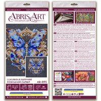 Набор для вышивания бисером с печатью Abris Art "Роскошный сапфир", 22x22 см
