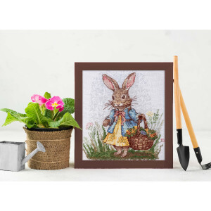 Abris Art geteld borduurpakket "Spring Bunny", 18x20cm