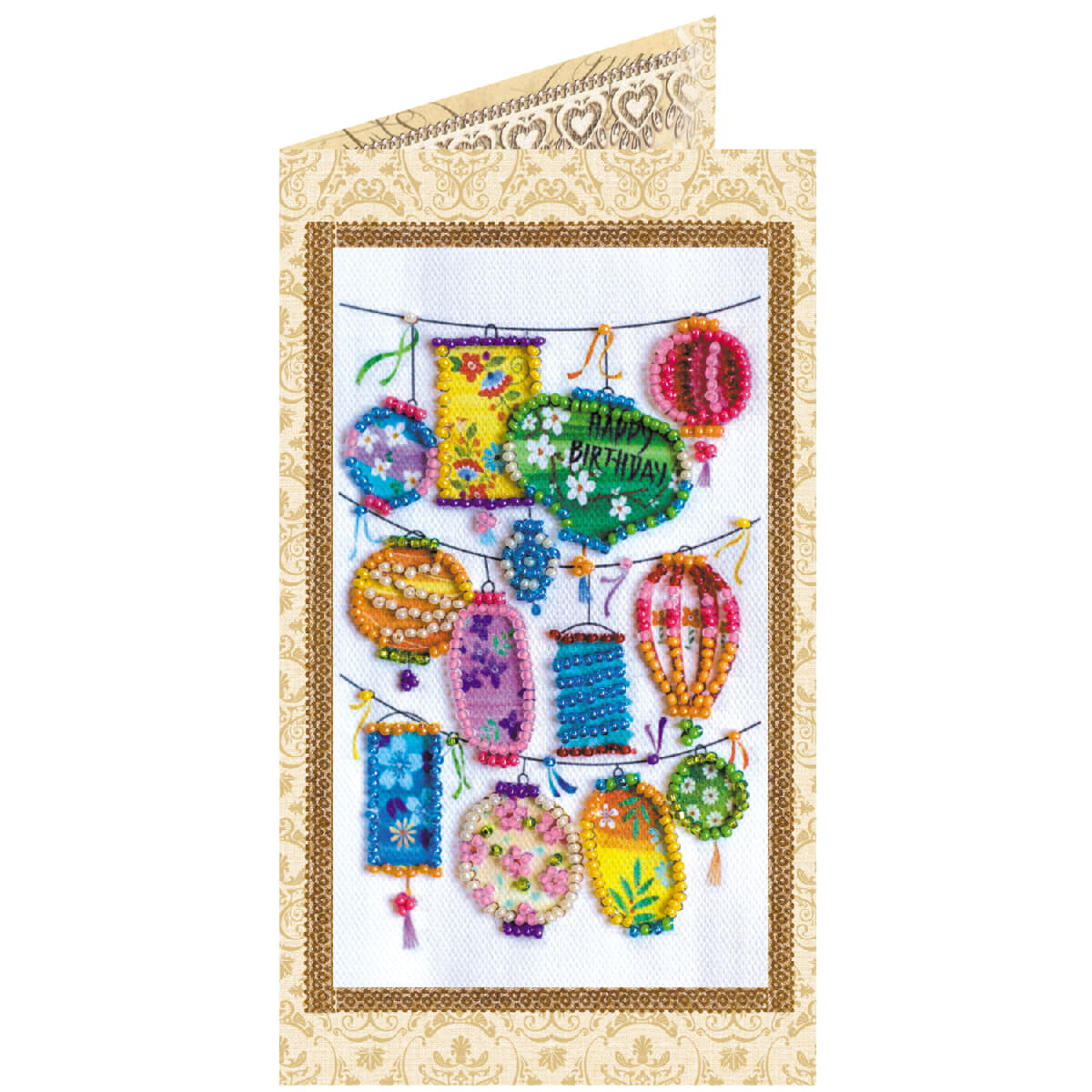 Abris Art greating card stamped bead stitch kit...