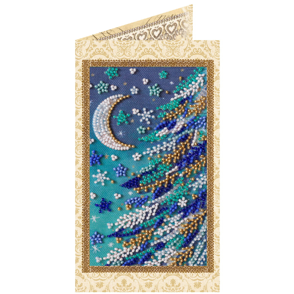 Abris Art greating card stamped bead stitch kit...