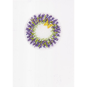Vervaco Kreuzstich Stickpackung Grußkarten "Lavendel" 3er Set, Zählmuster, 10,5x15cm