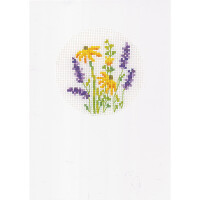 Vervaco counted cross stitch kit greeting cards "Lavender" Set of 3, 10,5x15cm, DIY
