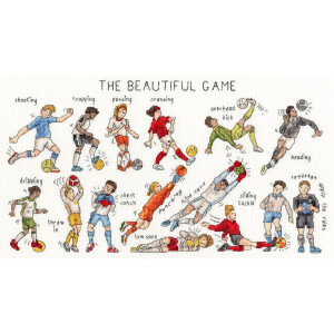 Bothy Threads counted cross stitch kit "The Beautiful Game", XPS12, 40x22cm, DIY