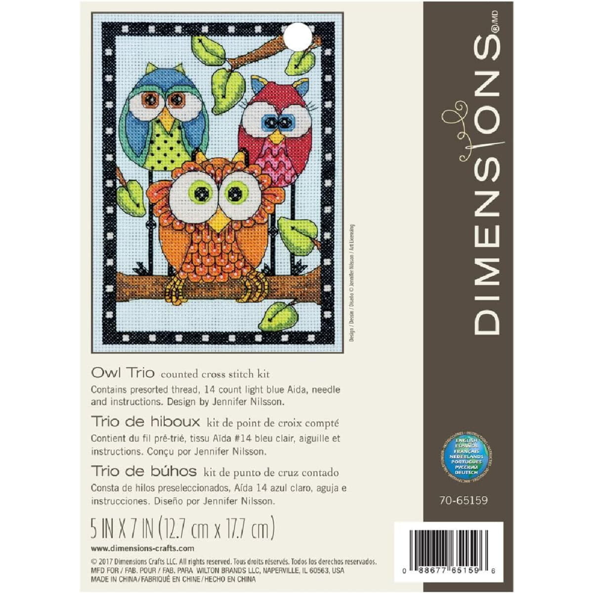 Dimensions counted cross stitch kit "Owl Trio",...