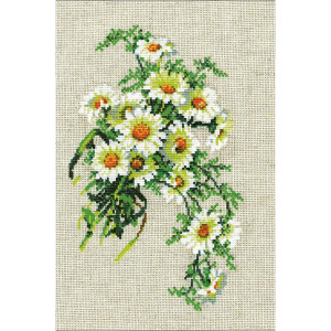 Riolis counted cross stitch Kit Bouquet of Camomiles, DIY